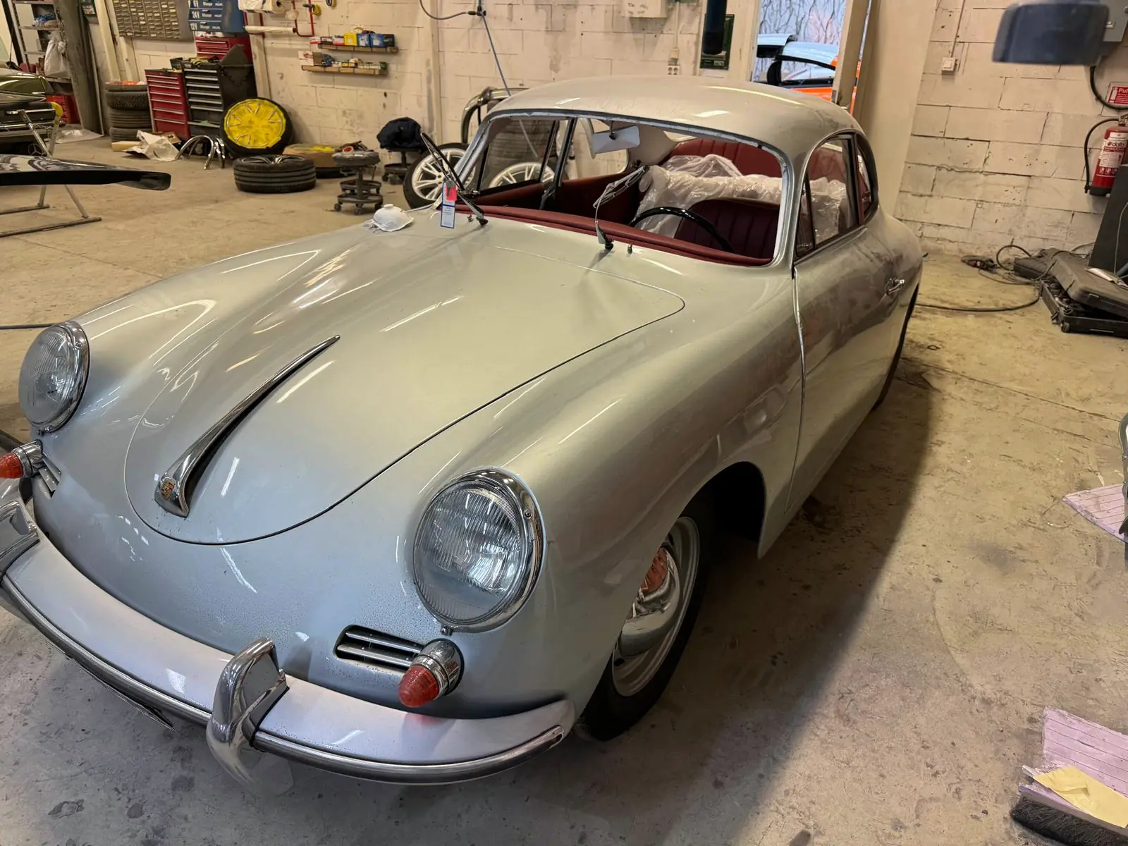 Classic car in the workshop