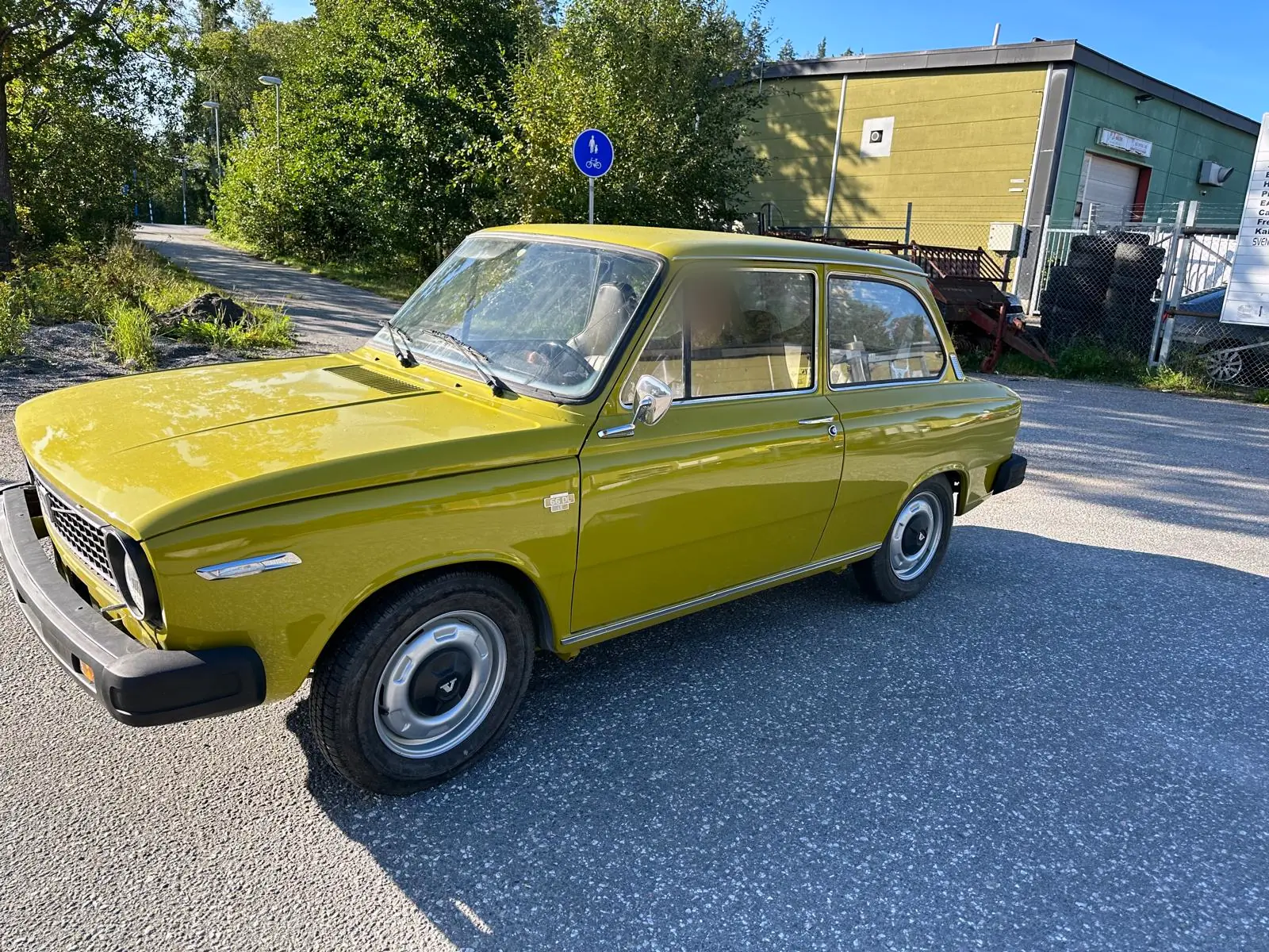 Yellow classic car